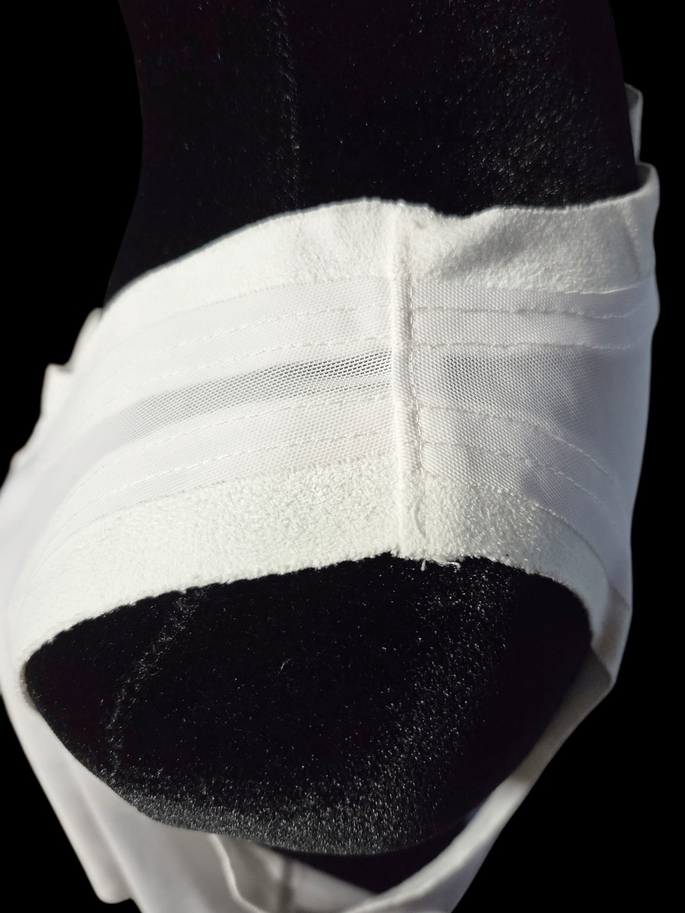 Vocal White Sheer Mesh Lace Up Tank Top With Suede Trim MED - Picture 4 of 11
